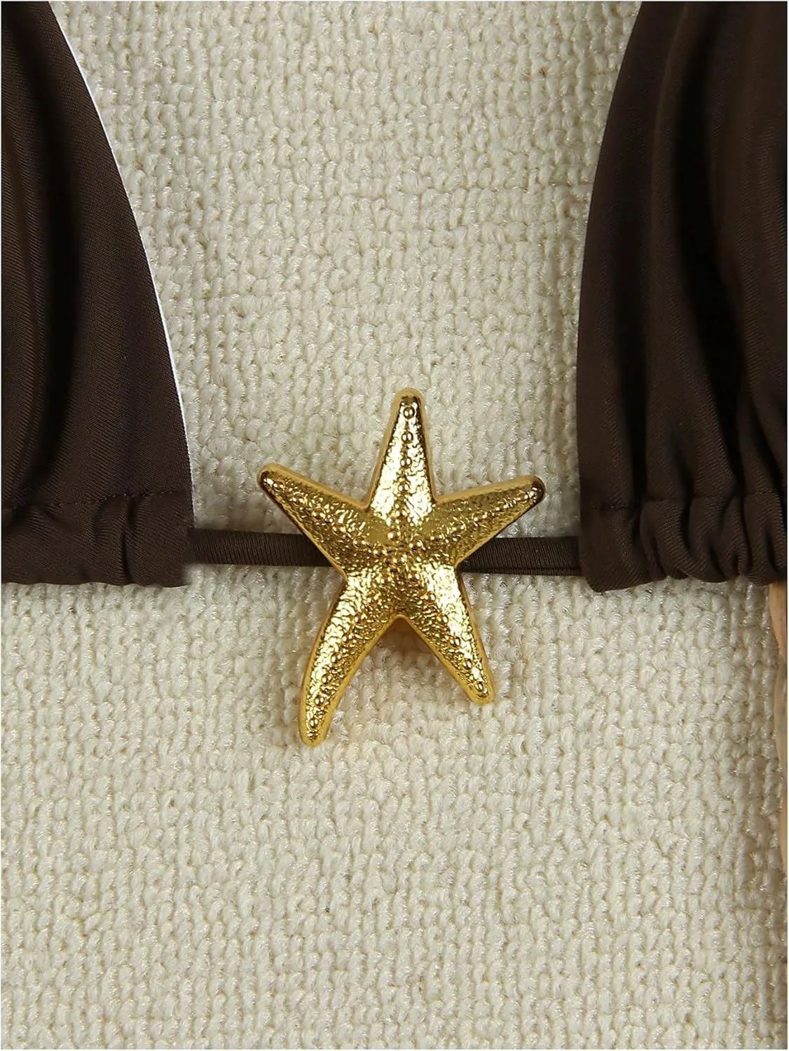 Women's Two Piece Bikini Set Star Decor Halter Triangle Swimsuit Tie Side Bathing Suit Beachwear