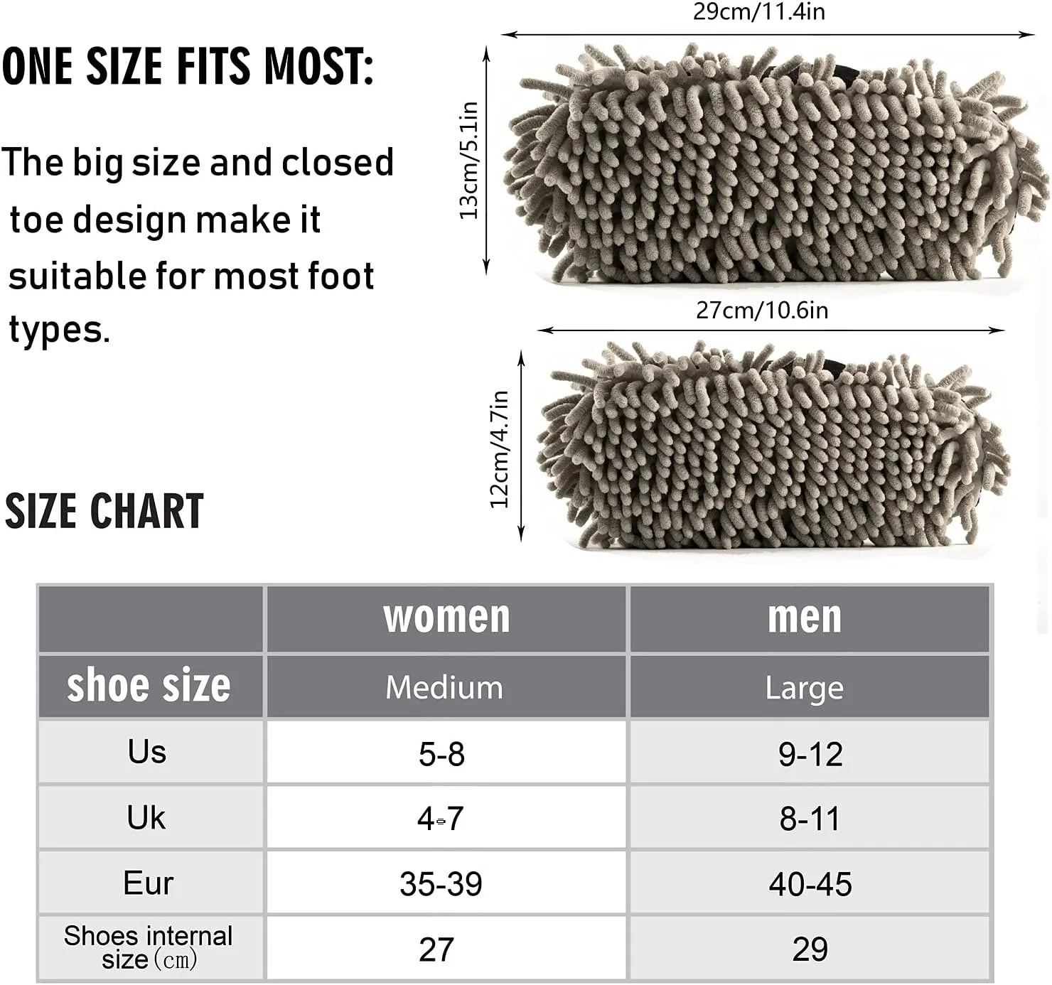 xigua Microfiber Cleaning Slippers Cute Flowers Bees Washable Mop Shoes Slipper for Men/Women House Floor Dust Cleaner, Size L