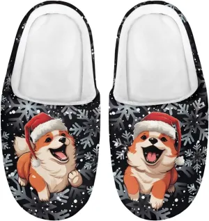 Xpyiqun Christmas Slippers Kids House Shoes Size 9-14.5 Home Slipper Fuzzy Warm Winter Shoe