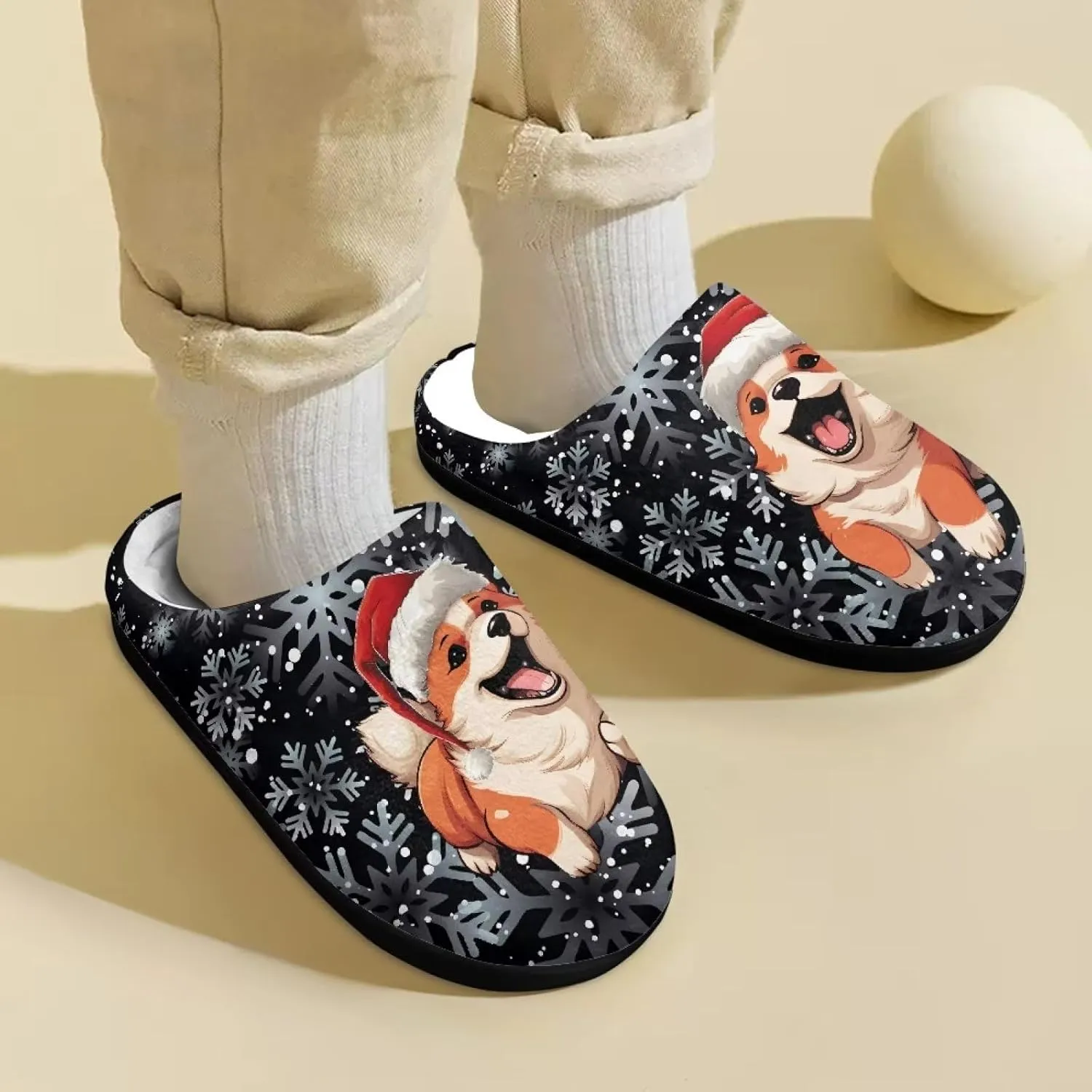 Xpyiqun Christmas Slippers Kids House Shoes Size 9-14.5 Home Slipper Fuzzy Warm Winter Shoe