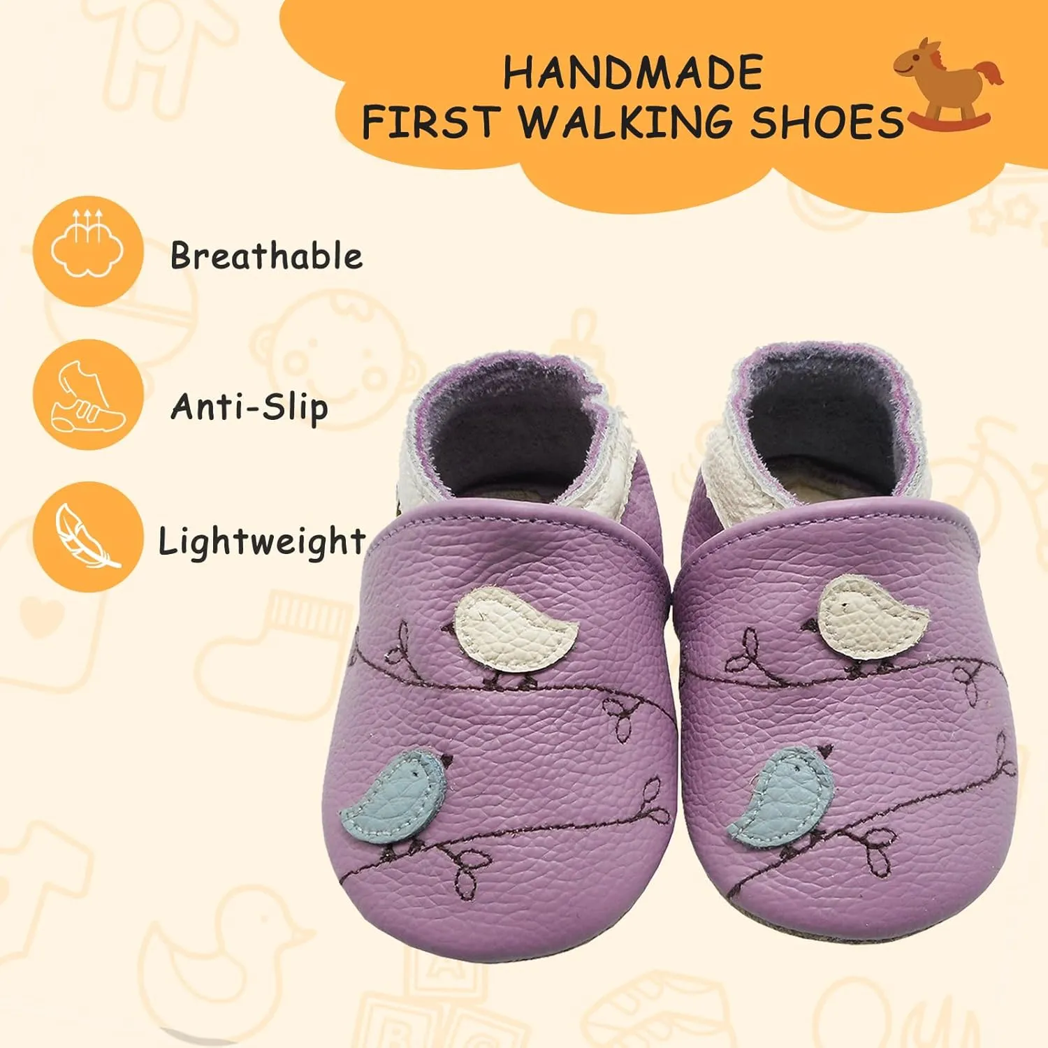 YALION Baby Soft Leather Shoes Suede Sole Infant Toddler First Walking Sports Crib Moccasins