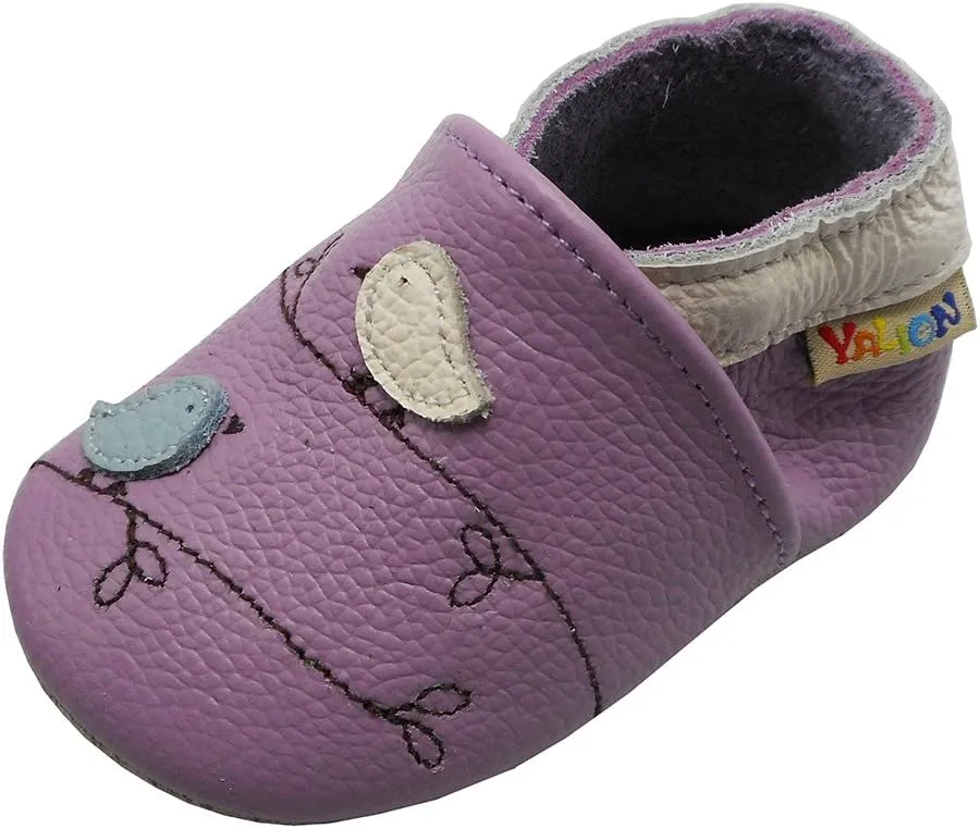 YALION Baby Soft Leather Shoes Suede Sole Infant Toddler First Walking Sports Crib Moccasins