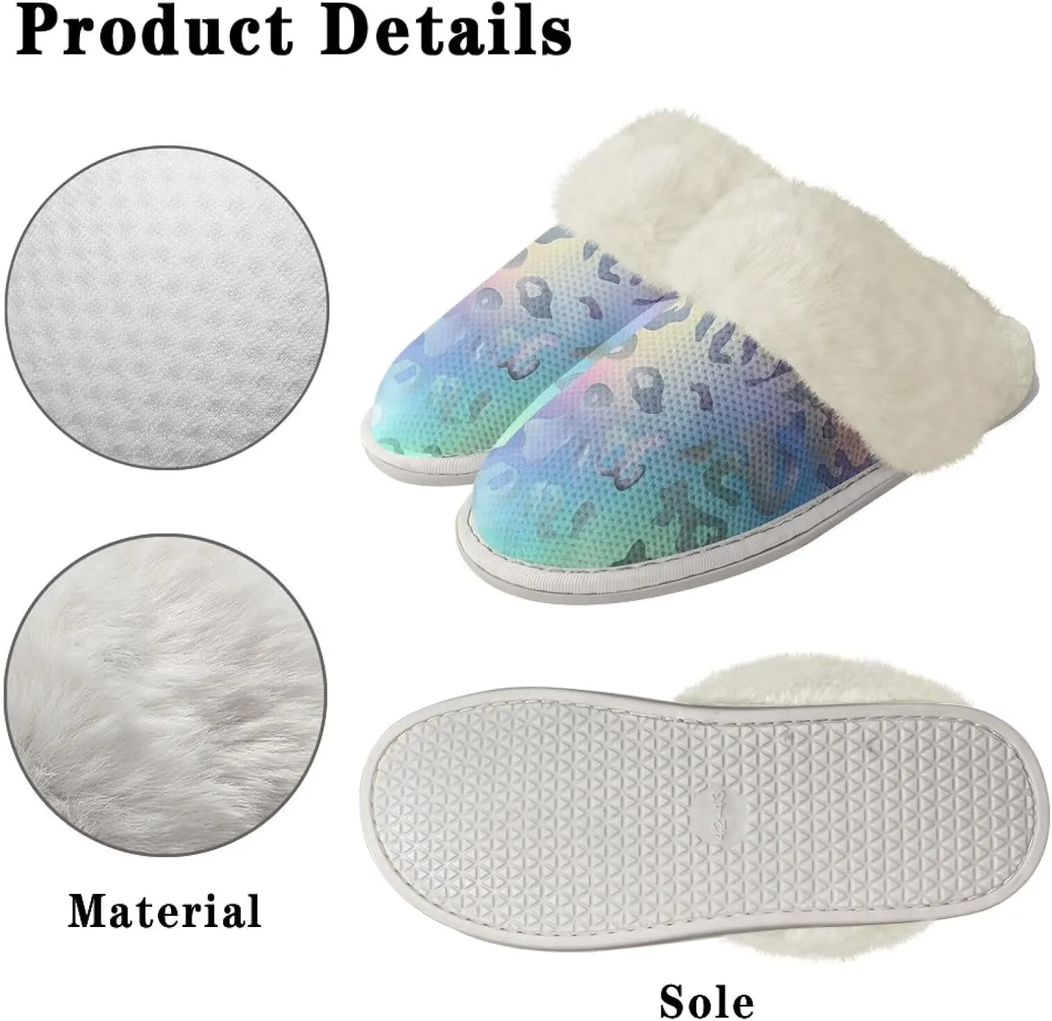 YEXIATODO Fuzzy Slippers Women Men Indoor and Outdoor House Shoes Memory Foam Slippers with Fur Edges