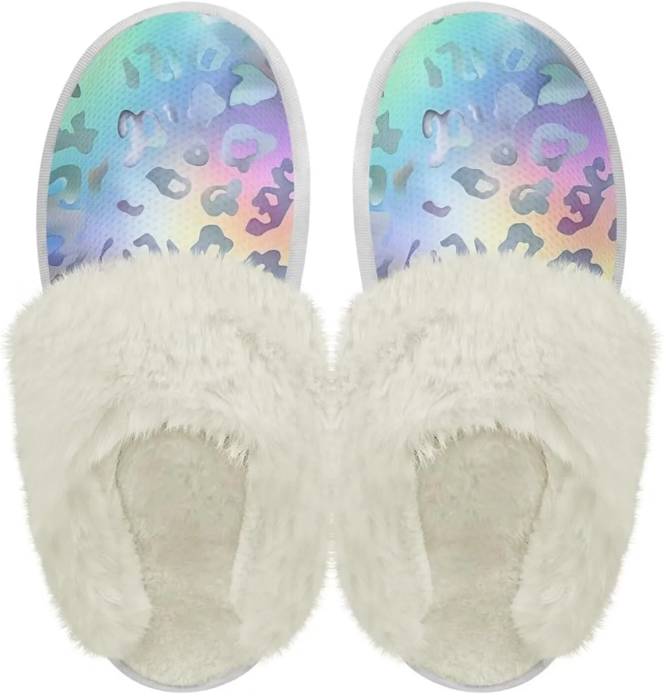 YEXIATODO Fuzzy Slippers Women Men Indoor and Outdoor House Shoes Memory Foam Slippers with Fur Edges