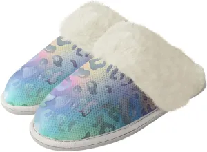 YEXIATODO Fuzzy Slippers Women Men Indoor and Outdoor House Shoes Memory Foam Slippers with Fur Edges