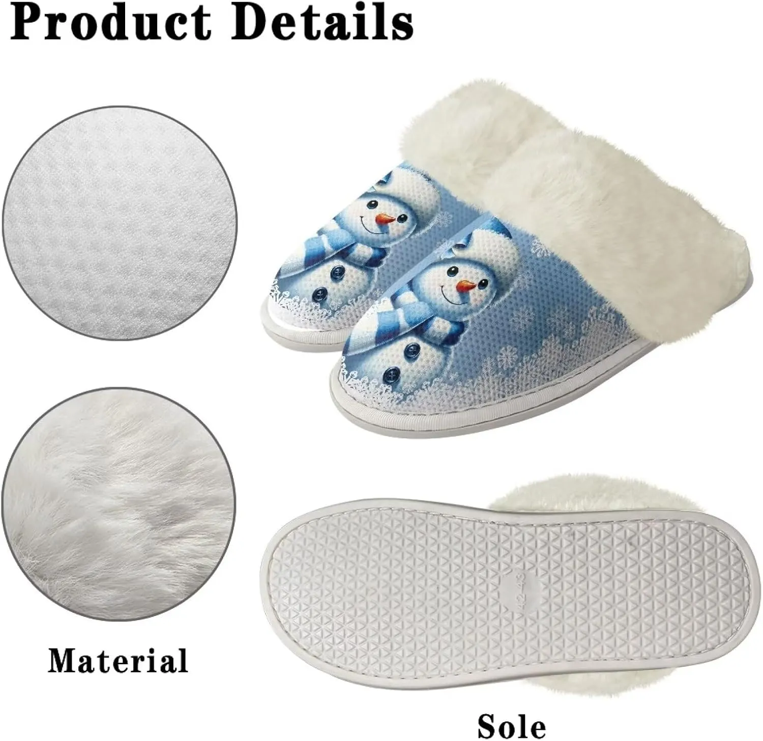 YEXIATODO Plush House Shoes Women Slippers Indoor Slipper for Winter Fuzzy Slippers for Men Unisex