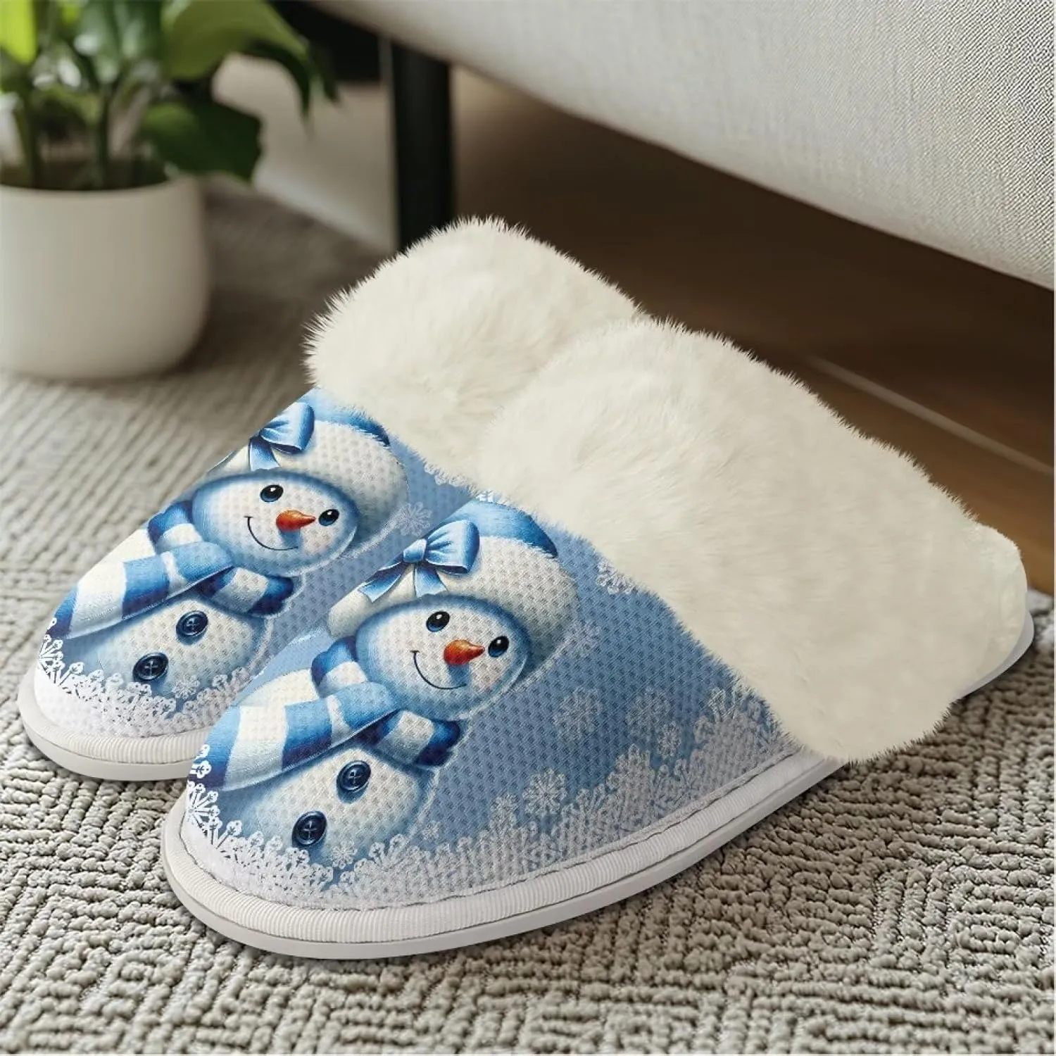 YEXIATODO Plush House Shoes Women Slippers Indoor Slipper for Winter Fuzzy Slippers for Men Unisex