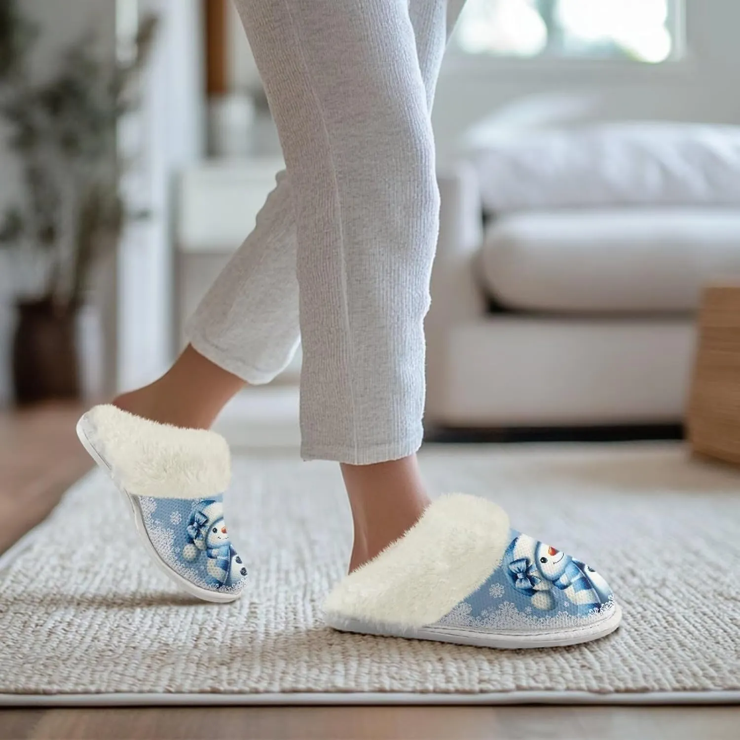 YEXIATODO Plush House Shoes Women Slippers Indoor Slipper for Winter Fuzzy Slippers for Men Unisex