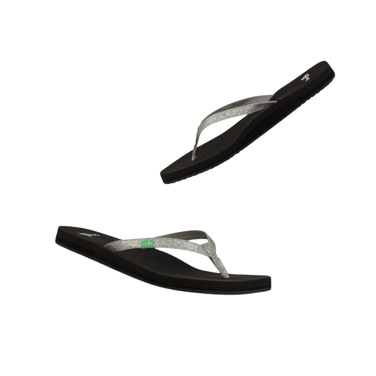 Yoga Joy Flip Flops in Silver Sparkle by Sanuk