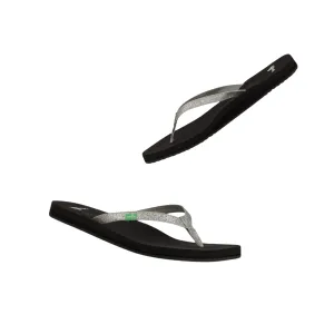Yoga Joy Flip Flops in Silver Sparkle by Sanuk