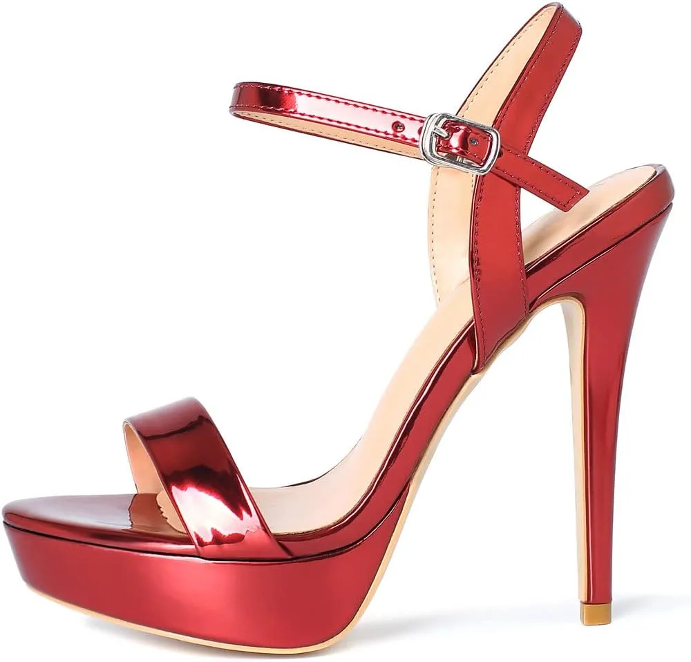 YooPrettyz Women Stiletto Heels Strappy Party Dress Pump Ankle Strap Sandal Heels