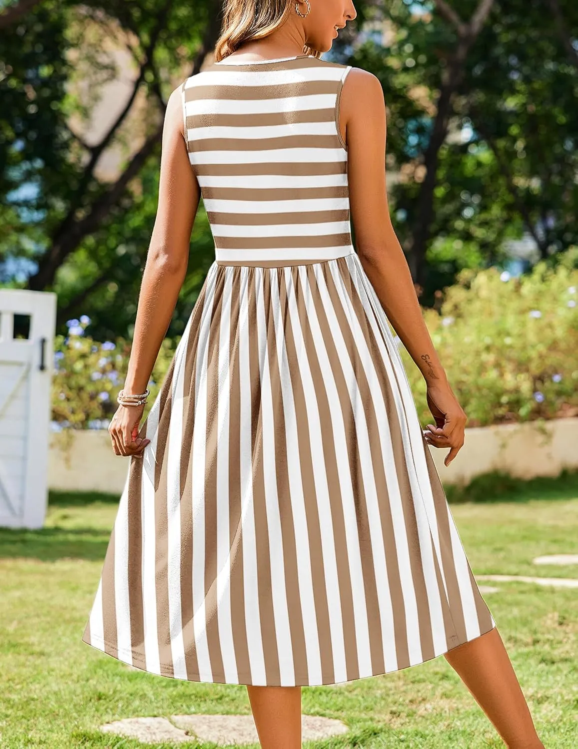 Zeagoo Women's Summer Tank Midi Dress with Pockets Floral Sleeveless A-Line Casual Loose T-Shirt Dresses Beach Sundress 2025