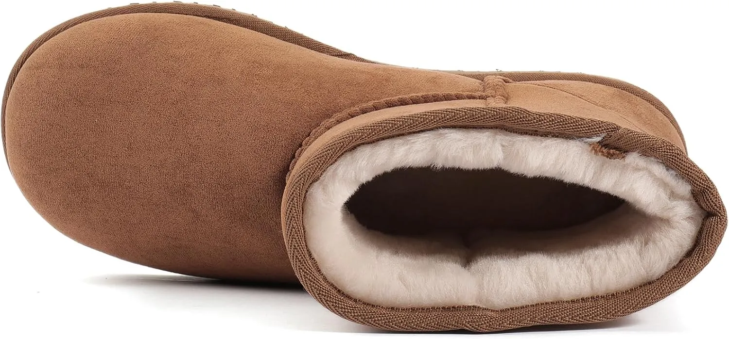 Zizor Women's Cozy Short Bootie Slippers, Winter Warm Hard Bottom House Shoes with Fuzzy Lining