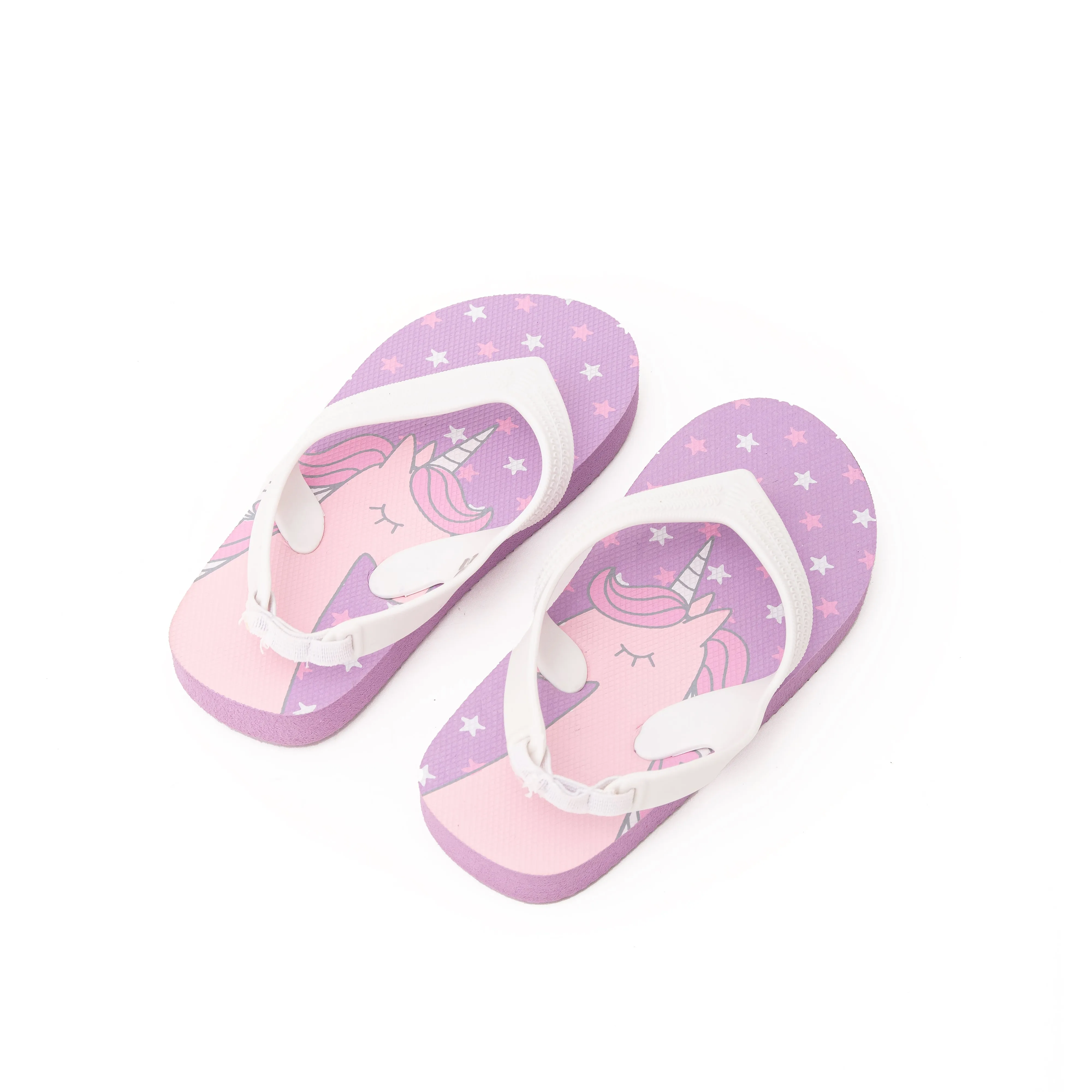 Zori Kids Flip Flops in Purple Unicorn