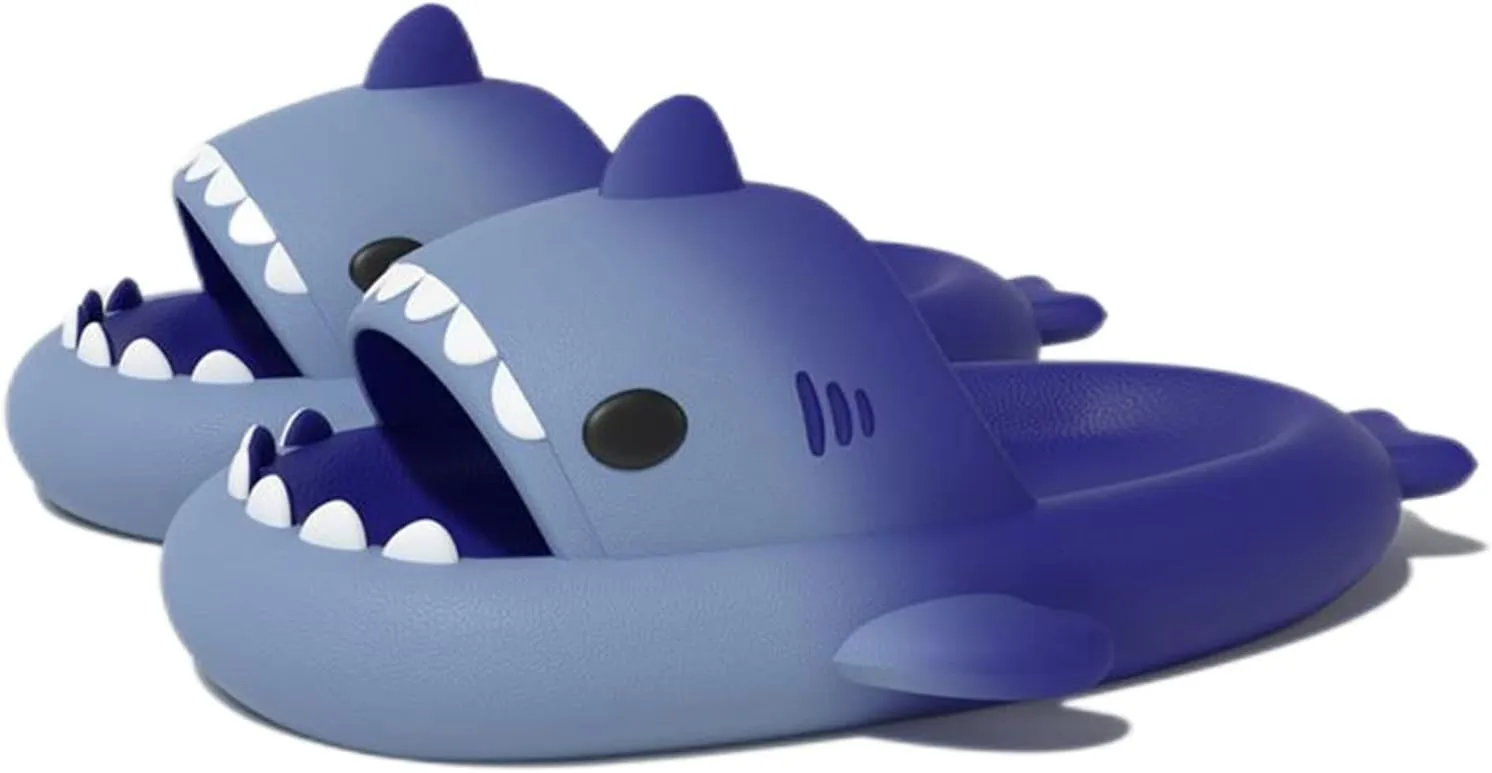 Zureto Shark Slides Unisex - Cute Rainbow Cloudy Sharks for Women Mens Adult