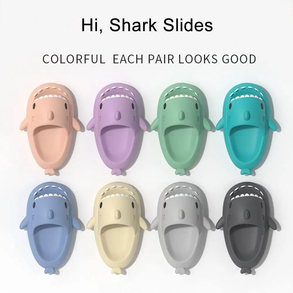 Zureto Shark Slides Unisex - Cute Rainbow Cloudy Sharks for Women Mens Adult