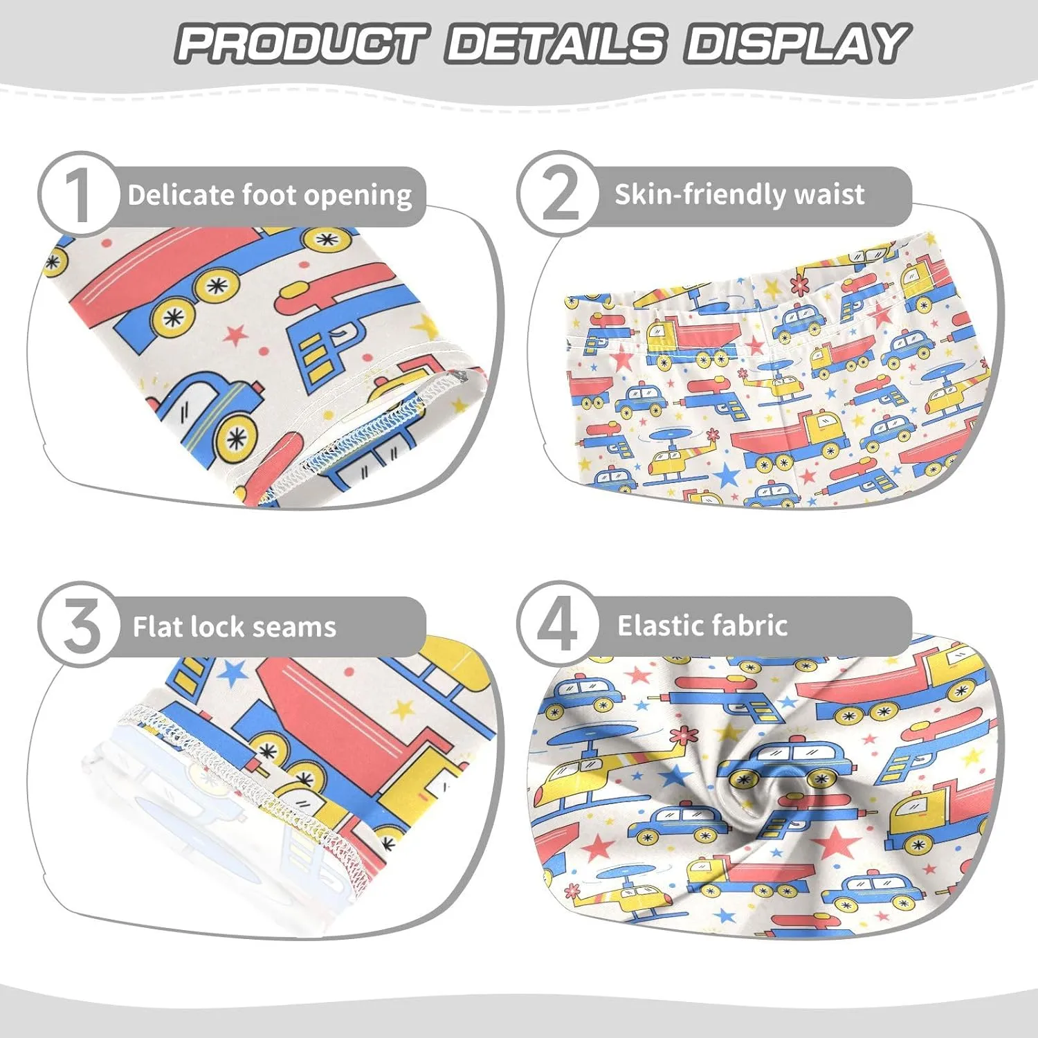 ZZXXB Trailer Airplane Girl's Leggings Soft Ankle Length Active Stretch Pants Bottoms 4-10 Years